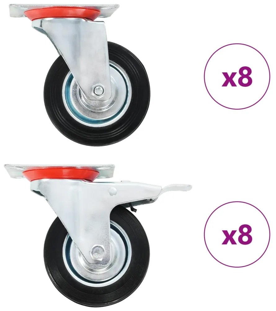 vidaXL Ρόδες Περιστρεφόμενες 16 τεμ. 100 χιλ.