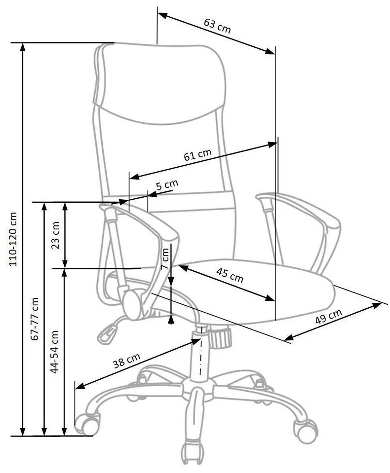 Καρέκλα γραφείου Houston 429, Γκρι, 110x61x63cm, 15 kg, Με ρόδες, Με μπράτσα, Μηχανισμός καρέκλας: Κλίση | Epipla1.gr