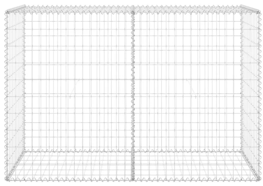 vidaXL Συρματοκιβώτιο Τοίχος 150x60x100 εκ. Γαλβαν.Χάλυβας + Καλύμματα
