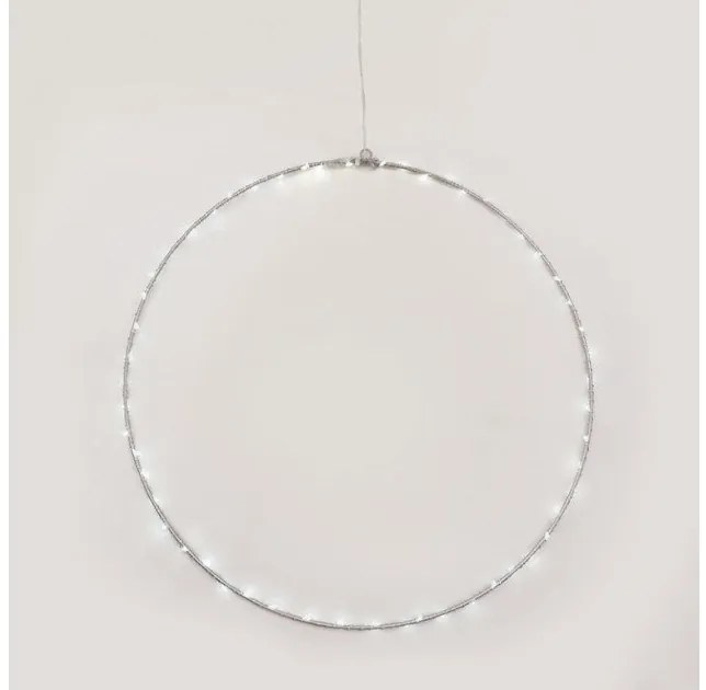 Χριστουγεννιάτικο Στεφάνι με 65 Mini LED Φ50 ACA-X066524227-Λευκό X066524227
