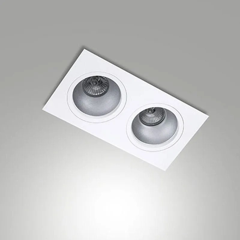 Spot Χωνευτό Leon 6580-00-250 GU10 2x35W White Fabas Luce Ορθογώνιο