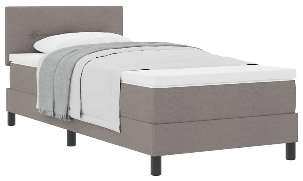 vidaXL Κρεβάτι box spring με στρώμα με στρώμα Taupe 90 x 200 cm ύφασμα