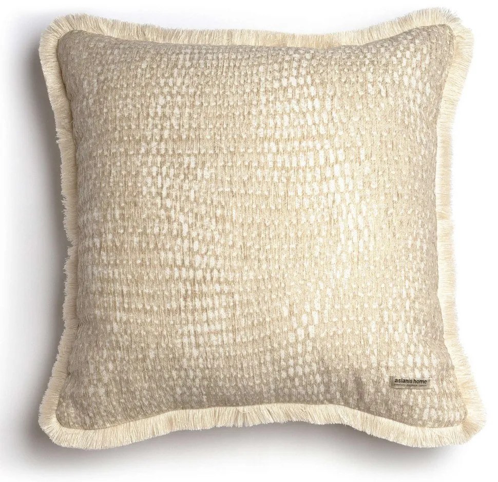 Μαξιλαροθήκη Διακοσμητική Ismaros Trimming Spaghi-Ecru Aslanis Home 60Χ60 Cotton,Chenille