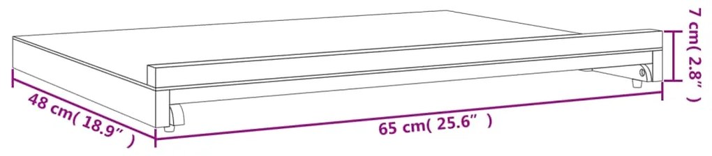 ΚΑΒΑΛΕΤΟ ΕΠΙΤΡΑΠΕΖΙΟ 65 X 48 X 7 ΕΚ. ΑΠΟ ΜΑΣΙΦ ΞΥΛΟ ΟΞΙΑΣ 30227