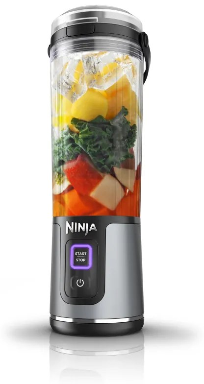 Φορητό μπλέντερ Ninja BC151EUBK, 7.4W, 530 ml, ατσάλινη λεπίδα με 6 λεπίδες, θρυμματισμός πάγου, έως 10 κύκλοι, χωρίς BPA, USB-C, Μαύρο