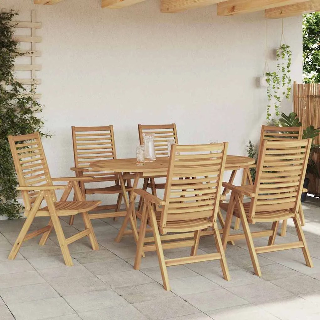 vidaXL Καρέκλα Κήπου 6 pcs Καφέ 52 x 64.5 x 108 εκ. Μασίφ ξύλο teak