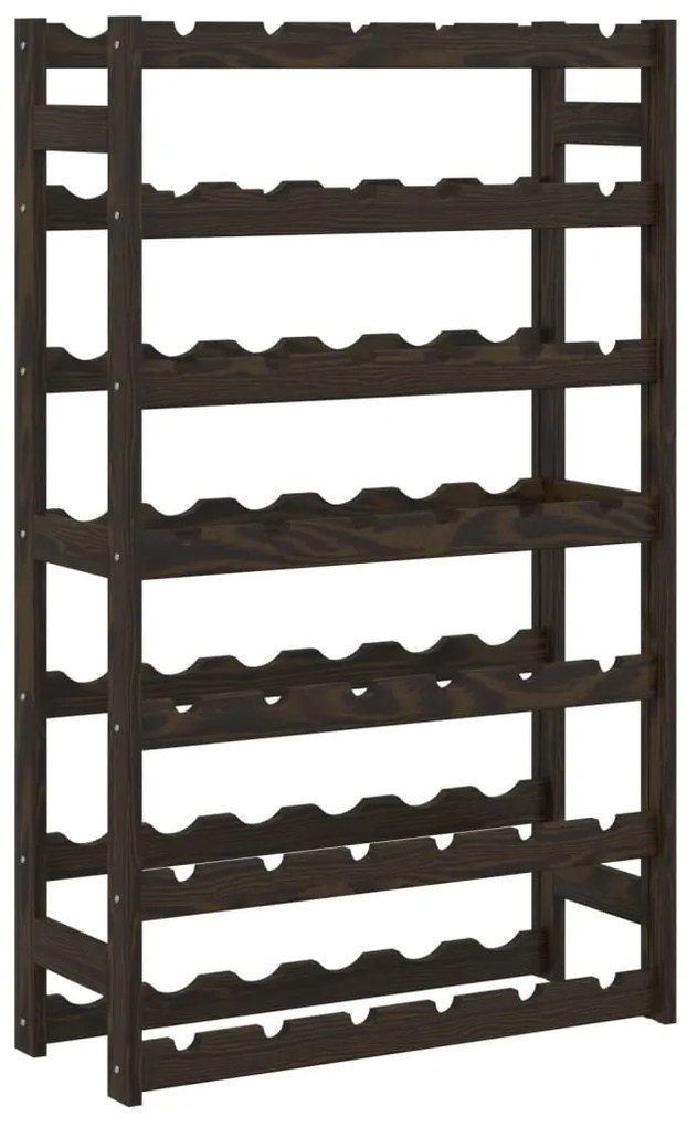 vidaXL Ραφιέρα Κρασιών για 42 Μπουκάλια Μαύρο από Μασίφ Ξύλο Πεύκου