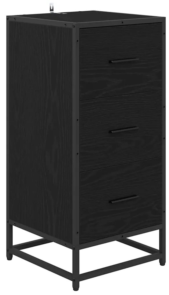 vidaXL Πλαϊνό γραφείο Μαύρη Οξυά 35.5 x 35 x76 εκ