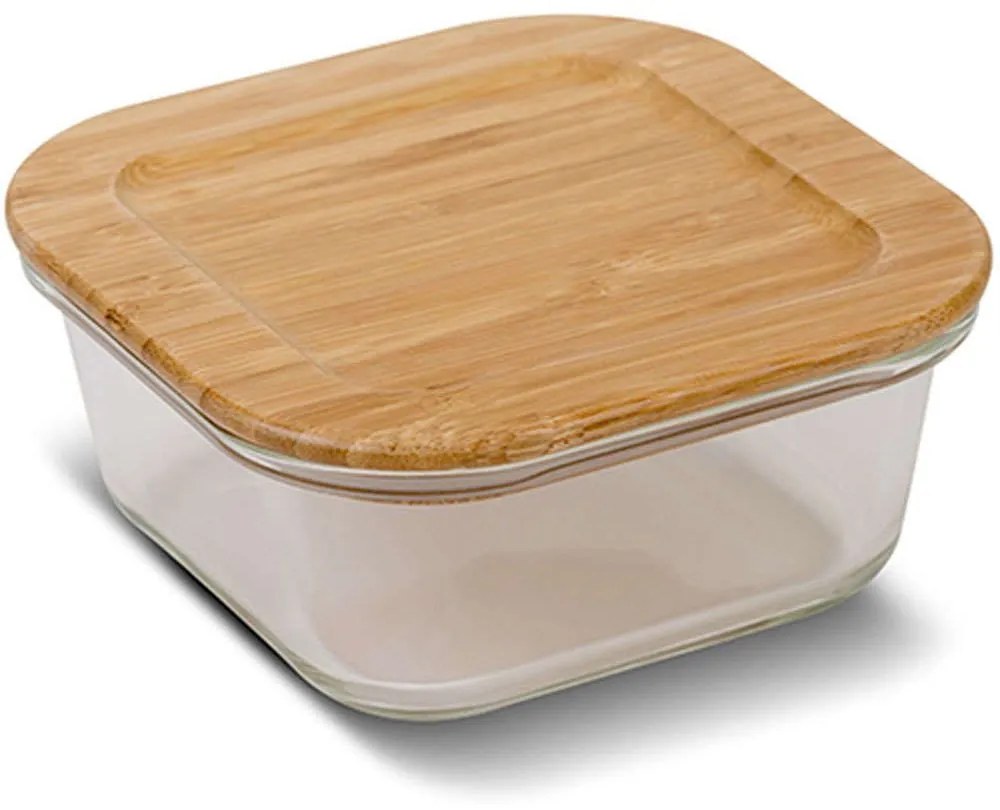 Φαγητοδοχείο Arizona 10-143-211 13,6x13,6x6,2cm 450ml Natural-Clear Nava Wood, Glass