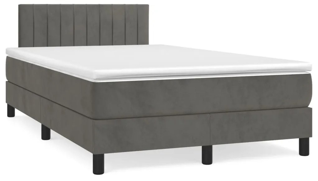 ΚΡΕΒΑΤΙ BOXSPRING ΜΕ ΣΤΡΩΜΑ ΣΚΟΥΡΟ ΓΚΡΙ 120X190 ΕΚ. ΒΕΛΟΥΔΙΝΟ 3269850