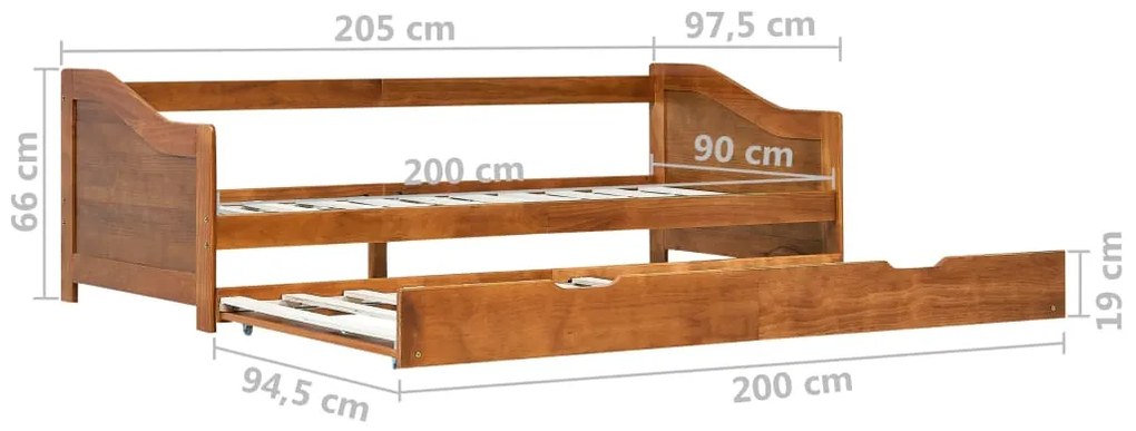 ΠΛΑΙΣΙΟ ΓΙΑ ΚΑΝΑΠΕ - ΚΡΕΒΑΤΙ 90X200 ΕΚ. ΚΑΦΕ ΜΕΛΙ ΞΥΛΟ ΠΕΥΚΟΥ 283153