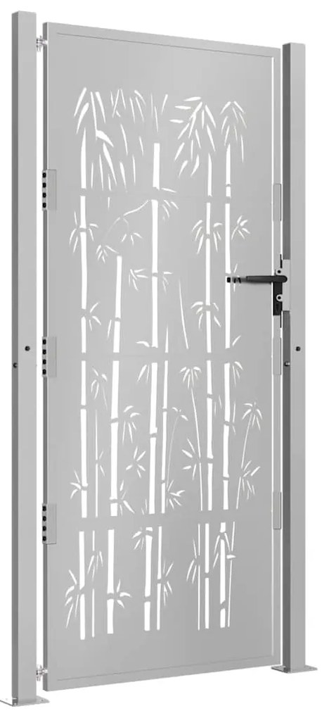 vidaXL Πόρτα Κήπου από Μπαμπού με Σχέδιο Ατσάλι Corten 100 x 200 εκ.