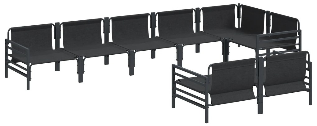 vidaXL Σετ Καναπέ Κήπου 8 pcs Ανθρακί Ατσάλι