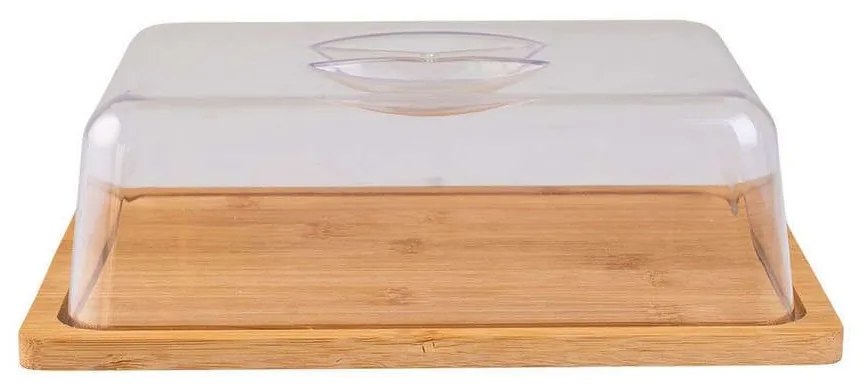 Τυριέρα Με Πλαστικό Καπάκι Essentials 01-12960 24x18x7,5cm Natural-Clear Estia Plastic,Bamboo