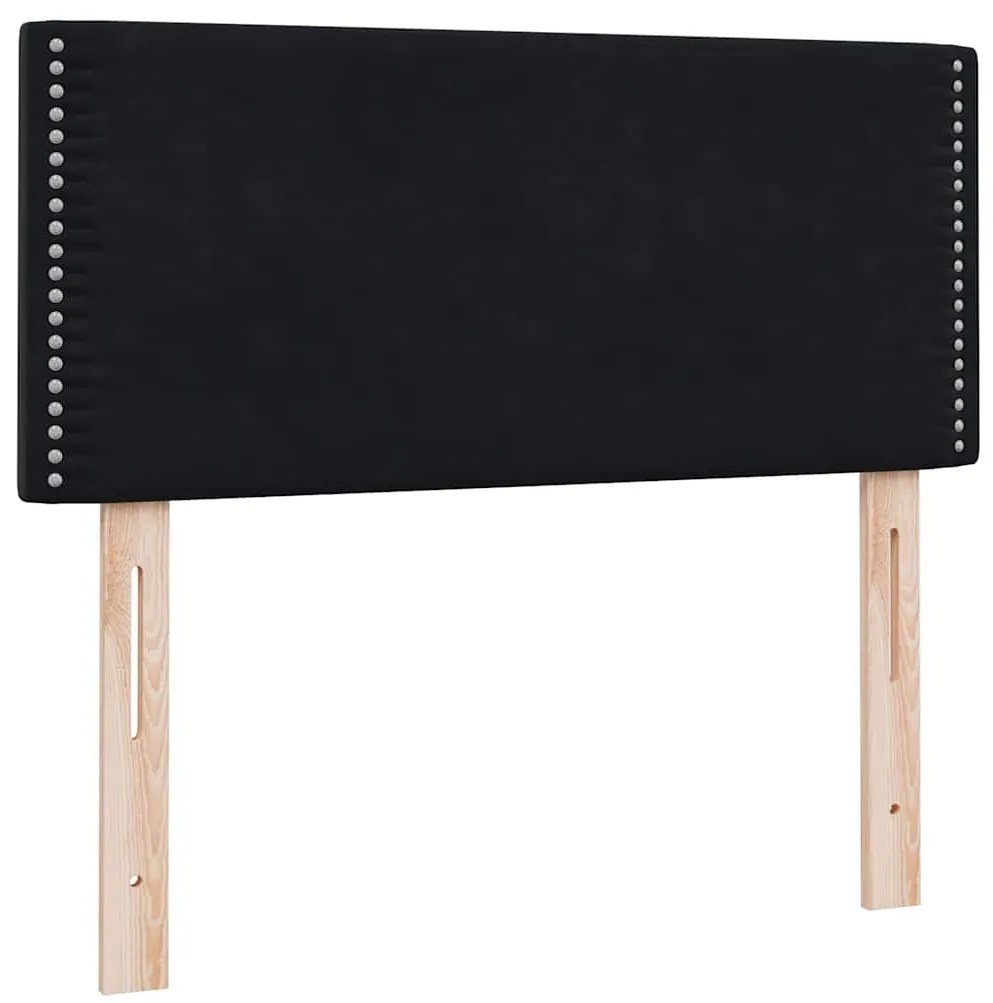 vidaXL Κρεβάτι Boxspring με Στρώμα Μαύρο 90x210 εκ. Βελούδινο