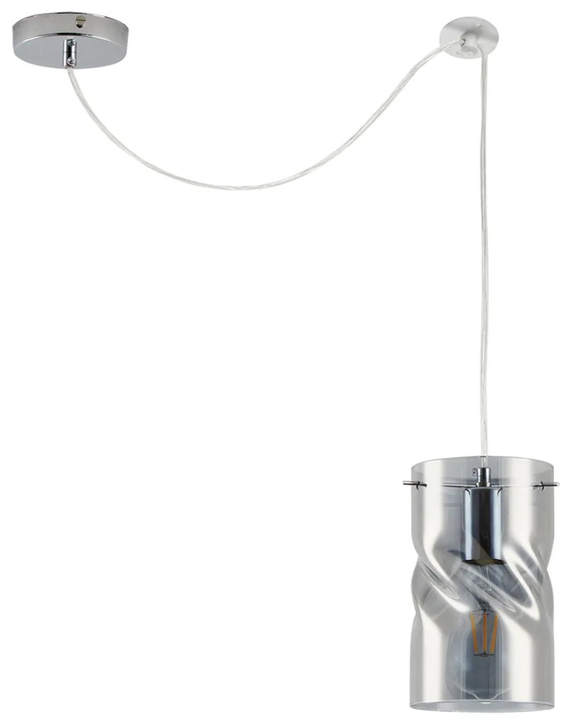 Φωτιστικό Οροφής Μονόφωτο Homelighting Twist 77-8181 Smokey