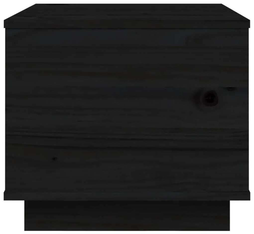 vidaXL Τραπεζάκι Σαλονιού Μαύρο 40x50x35 εκ. από Μασίφ Ξύλο Πεύκου