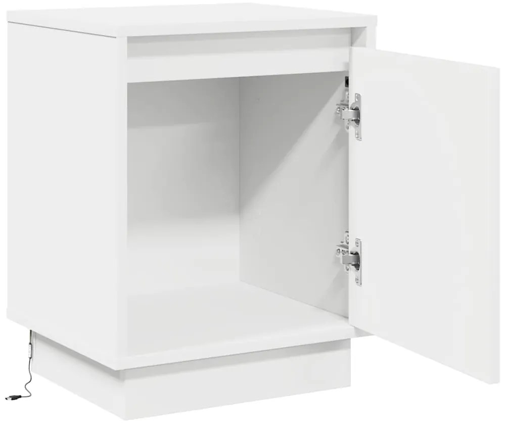 vidaXL Κομοδίνο με 2 pcs Λευκό 39 x 34.5 x 50 εκ. Επεξεργασμένο ξύλο