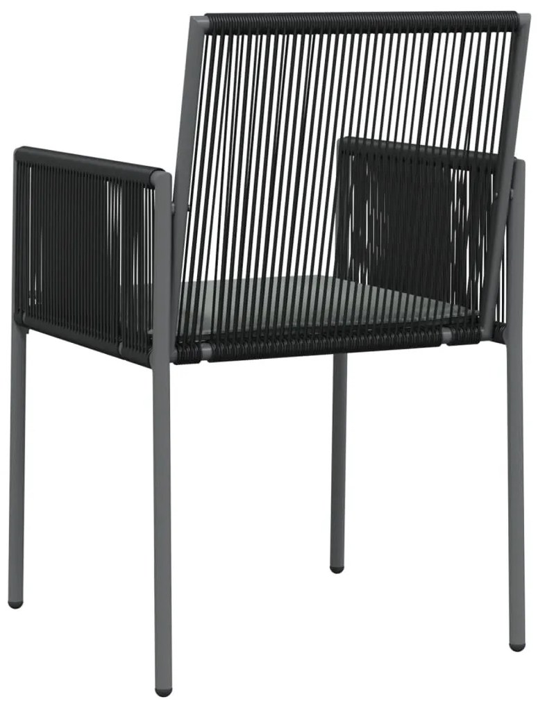 vidaXL Καρέκλες Κήπου 6 τεμ. Μαύρο 54x60,5x83,5 εκ Συνθ. Ρατάν&amp;Μαξιλ.