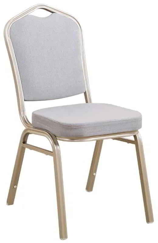 Καρέκλα Μεταλλική HILTON Champagne/Ύφασμα Γκρι 44x55x93cm