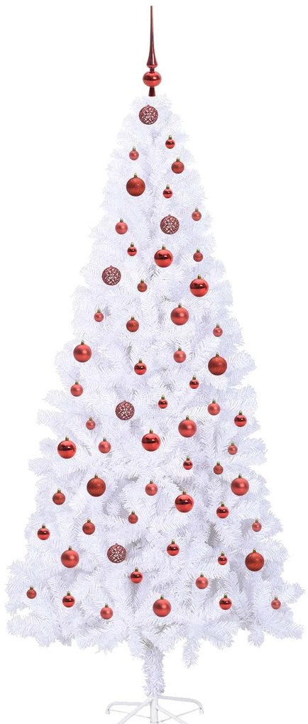 vidaXL Τεχνητό Χριστουγεννιάτικο Δέντρο Λευκό 210 cm PVC και Ατσάλι