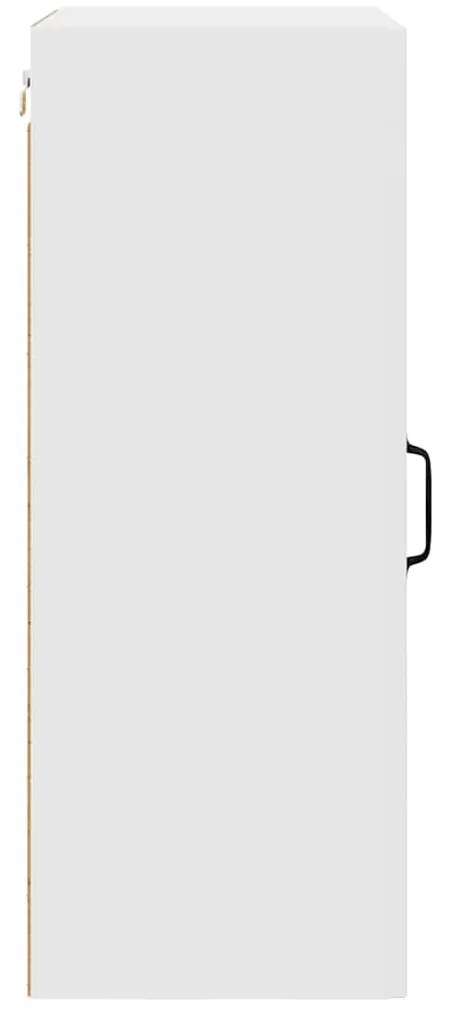 vidaXL Κρεμαστό ντουλάπι κουζίνας με ράφι Υψηλής γυαλάδας λευκό