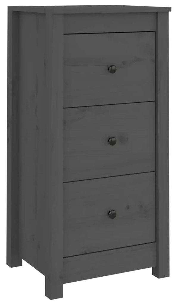 vidaXL Συρταριέρες 2 τεμ. Γκρι 40 x 35 x 80 εκ. από Μασίφ Ξύλο Πεύκου
