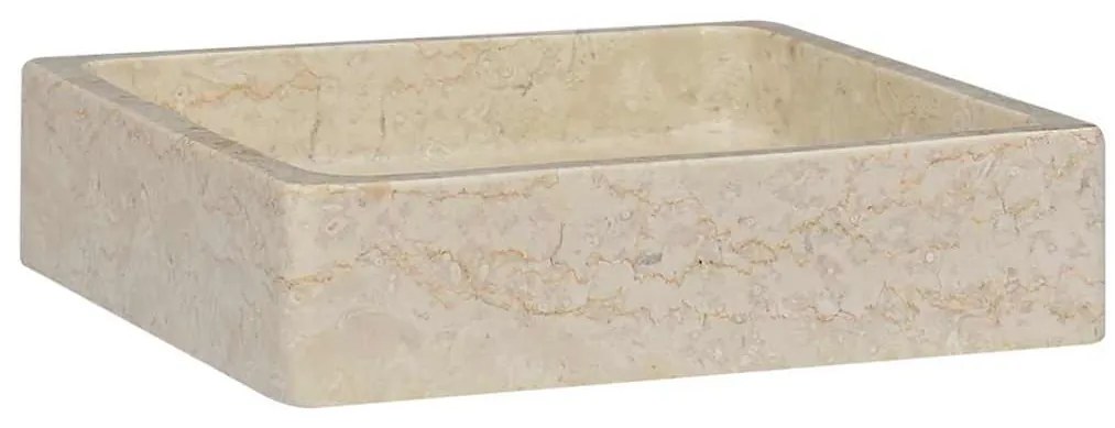 vidaXL Νιπτήρας Κρεμ 40 x 40 x 10 εκ. Μαρμάρινος