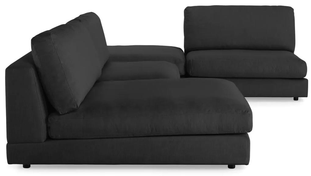 Γωνιακός Καναπές Seattle L120, Σκούρο γκρι, 350x230x87cm, Πόδια: Πλαστική ύλη | Epipla1.gr