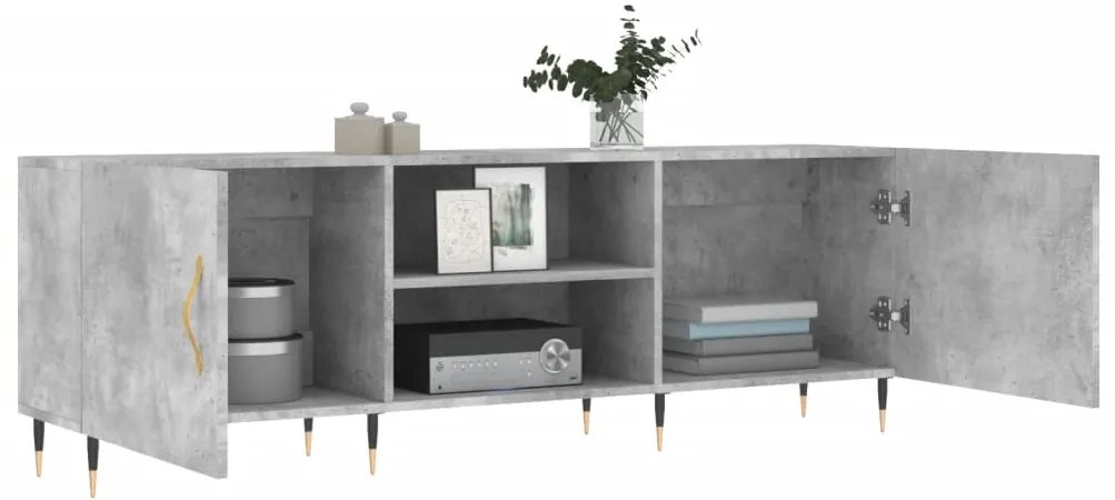 vidaXL Έπιπλο Τηλεόρασης Γκρι Σκυροδέματος 150x30x50 εκ. Επεξ. Ξύλο