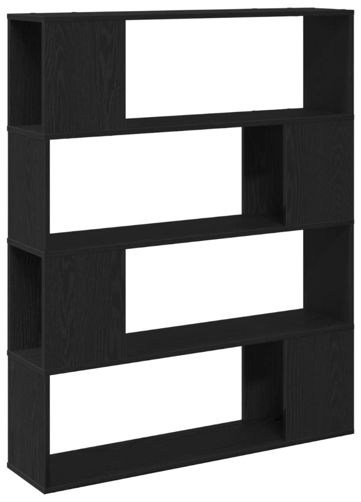 vidaXL Ράφι Βιβλίων Μαύρο Δρυς 100x24x124 εκ. Επεξεργασμένο Ξύλο