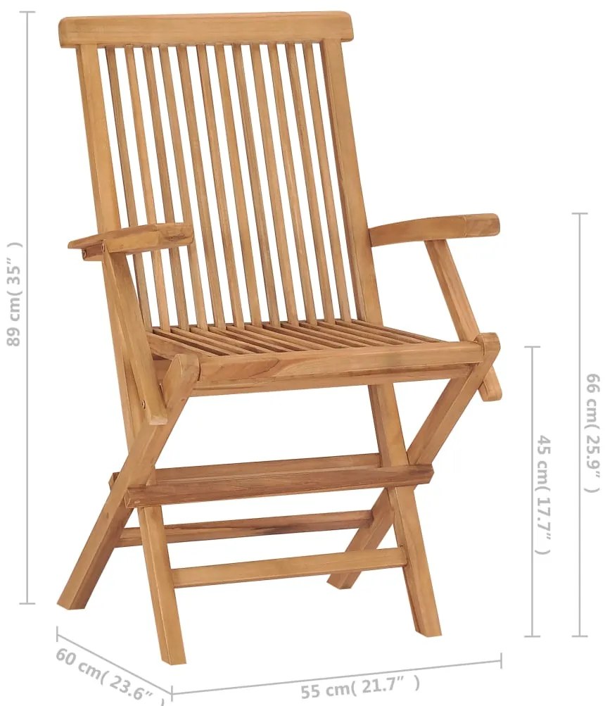 vidaXL Καρέκλες Κήπου 8 τεμ. από Μασίφ Ξύλο Teak