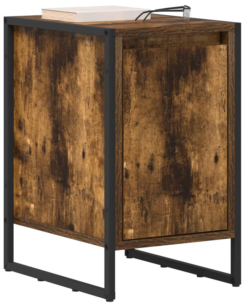 vidaXL Κομοδίνο Καπνιστό Δρύς 39,5 x 30 x 50 εκ Επεξεργασμένο ξύλο