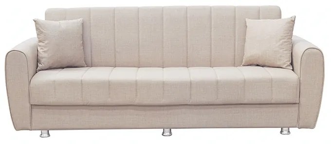 ELVA LIGHT BROWN ΥΦΑΣΜΑ 3ΘΕΣΙΟΣ ΚΑΝΑΠΕΣ/ΚΡΕΒΑΤΙ ΜΕ ΑΠΟΘ.ΧΩΡΟ