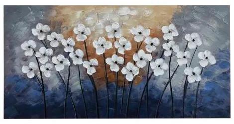 ΠΙΝΑΚΑΣ ΜΕ ΚΑΜΒΑ ”WHITE FLOWERS” 120*2.8*60 148-221-111
