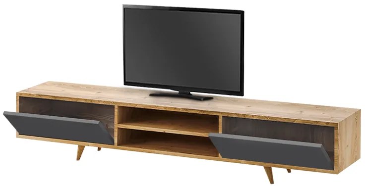 Έπιπλο τηλεόρασης Serine Megapap χρώμα sapphire oak - ανθρακί 170x37x45εκ.