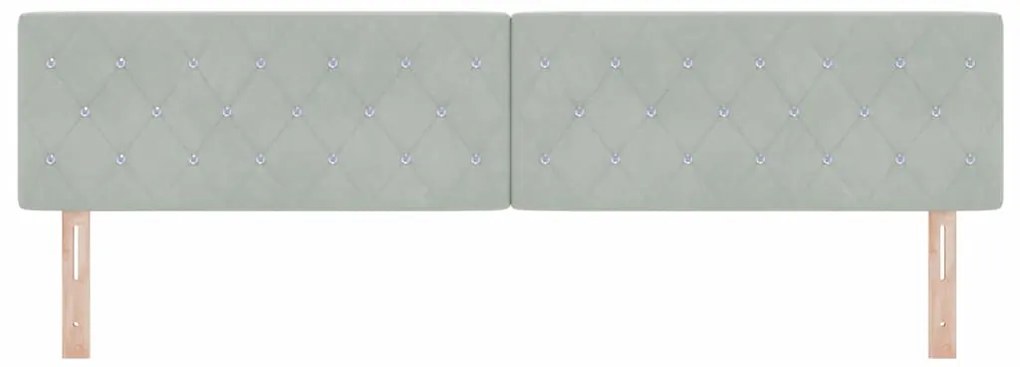 vidaXL Βελούδινο Κεφαλάρι Argyle Ανοιχτό γκρι 200 cm Βελούδο