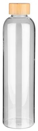 Estia Μπουκάλι Νερού Γυάλινο 1000ml Με Καπάκι Bamboo 01-21856