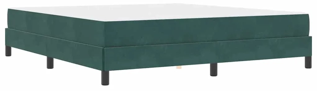 vidaXL Κρεβάτι box spring με στρώμα Σκούρο Πράσινο 180 x 200 cm