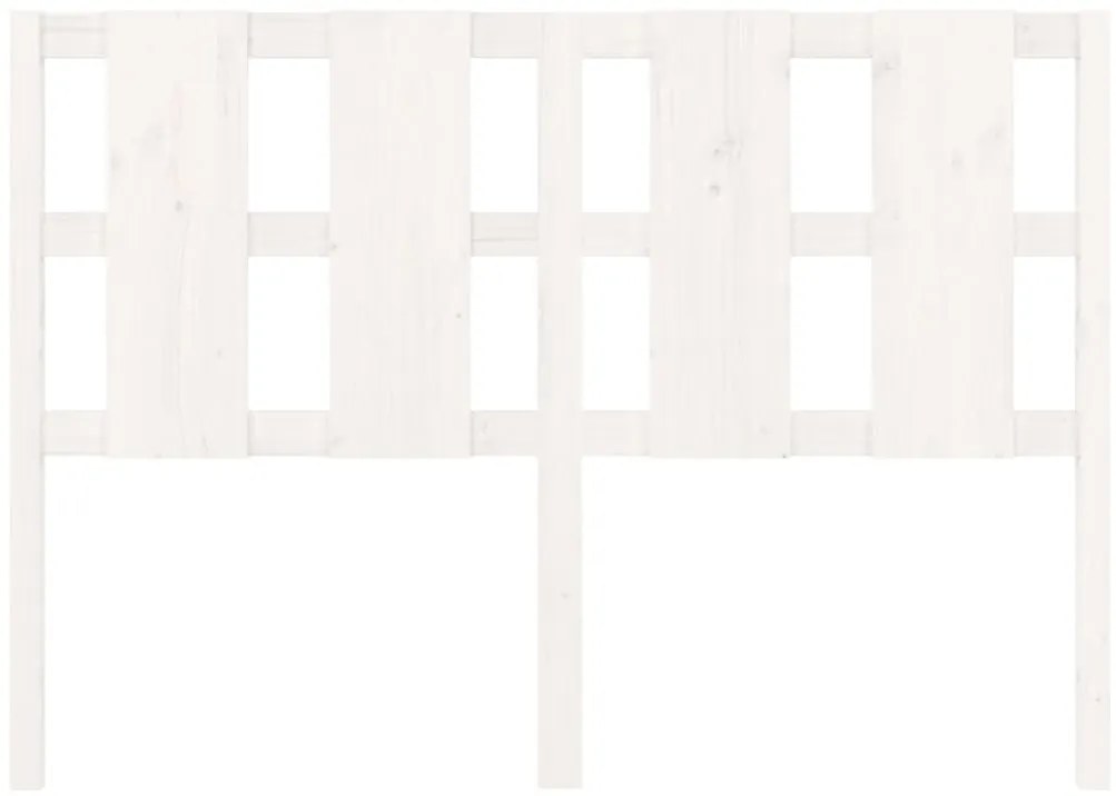 vidaXL Κεφαλάρι Κρεβατιού Λευκό 145,5x4x100 εκ. από Μασίφ Ξύλο Πεύκου