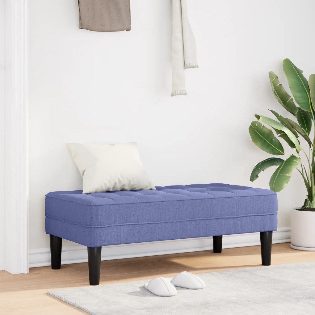 vidaXL Παγκάκι Τζην Μπλε 113x57x39 εκ. Υφασμάτινο