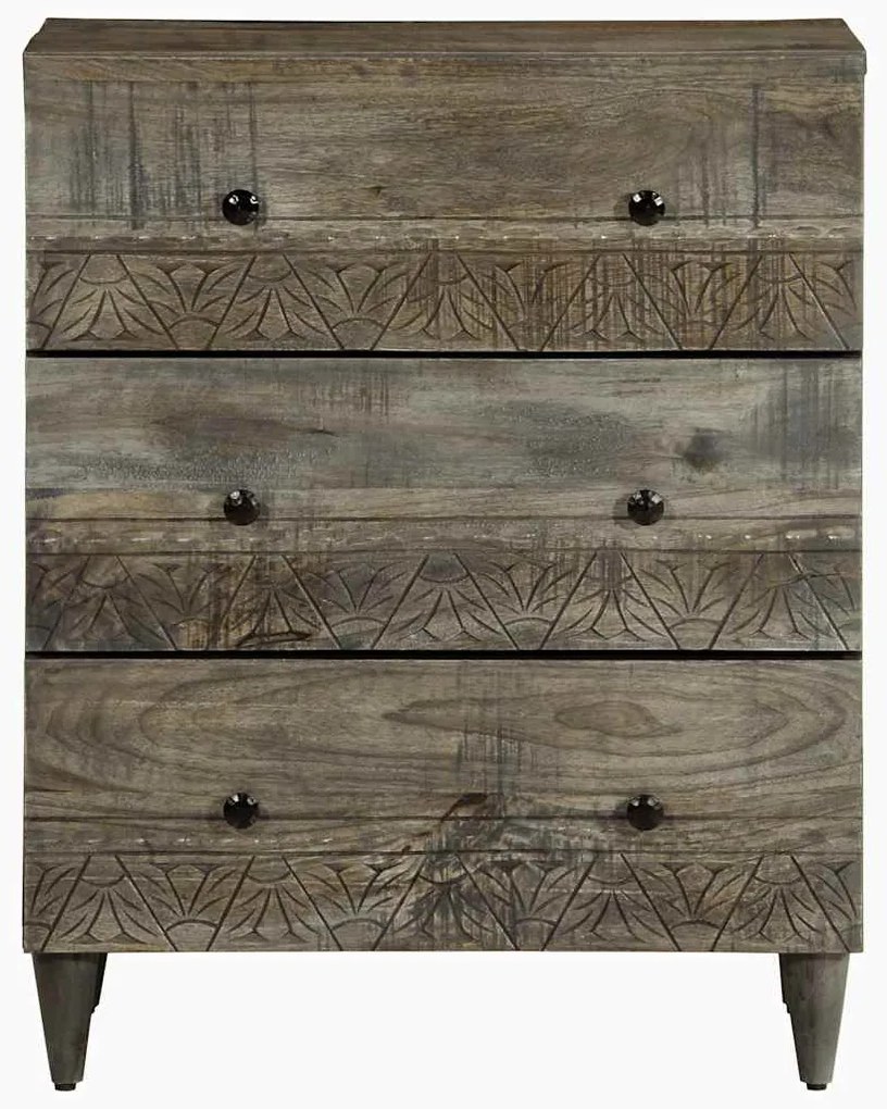 Sideboards 2 τεμάχια ανοιχτό γκρι 60x33,5x75cm μασίφ ξύλο Mango 3310016