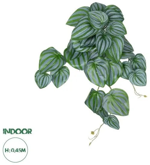 Artificial Garden PEPEROMIA HANGING PLANT 20603 Τεχνητό Διακοσμητικό Κρεμαστό Φυτό Πεπερόμια Υ45cm Globostar 20603