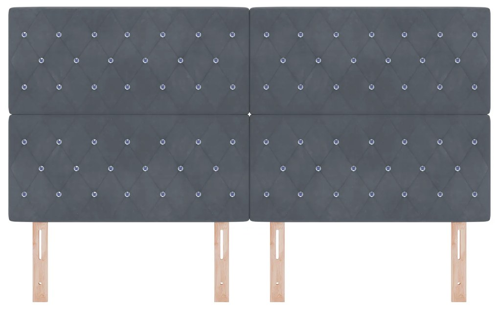 vidaXL Βελούδινο Κεφαλάρι Argyle Σκούρο γκρι 180 cm Βελούδο
