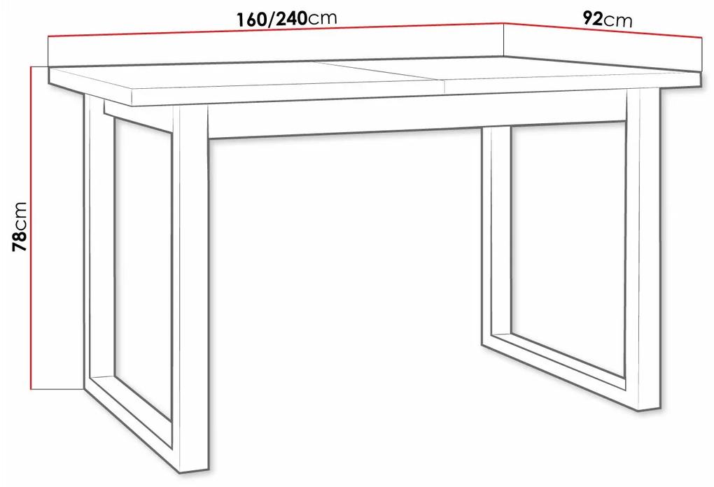 Τραπέζι Victorville 327, Sonoma οξιά, Μαύρο, 78x92x160cm, 38 kg, Επιμήκυνση, Πλαστικοποιημένη μοριοσανίδα, Μέταλλο | Epipla1.gr