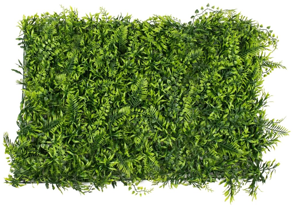 78405 Artificial - Συνθετικό Τεχνητό Διακοσμητικό Πάνελ Φυλλωσιάς - Κάθετος Κήπος Νάνος Φτέρη - Νάνος Κισσός - Δανάη Πράσινο Μ60 x Υ40 x Π8cm