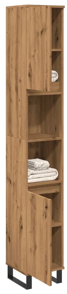 vidaXL Ντουλάπι μπάνιου Δρυς τεχνίτης 30x30x190 cm Κατασκευασμένο ξύλο