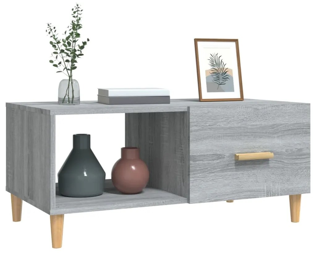 vidaXL Τραπεζάκι Σαλονιού Γκρι Sonoma 89,5x50x40εκ. Επεξεργασμένο Ξύλο