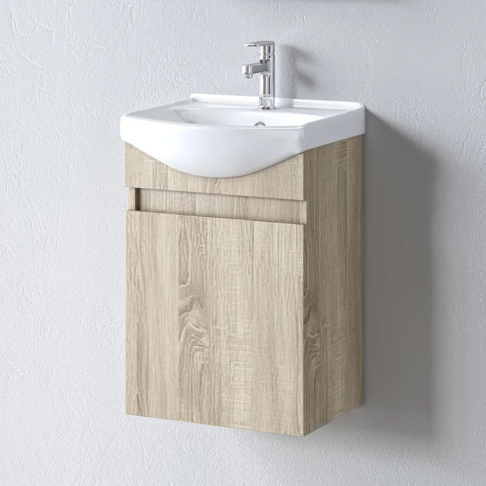 Bathroom Βench with Sink SIENA 45 Sonoma 46.5x37.5x60 εκ.