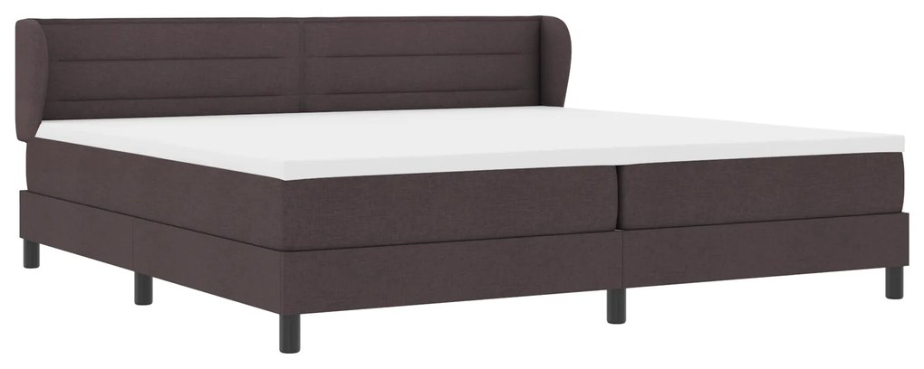 vidaXL Κρεβάτι Box Spring με στρώμα σκούρο καφέ 200x200 εκ. ύφασμα